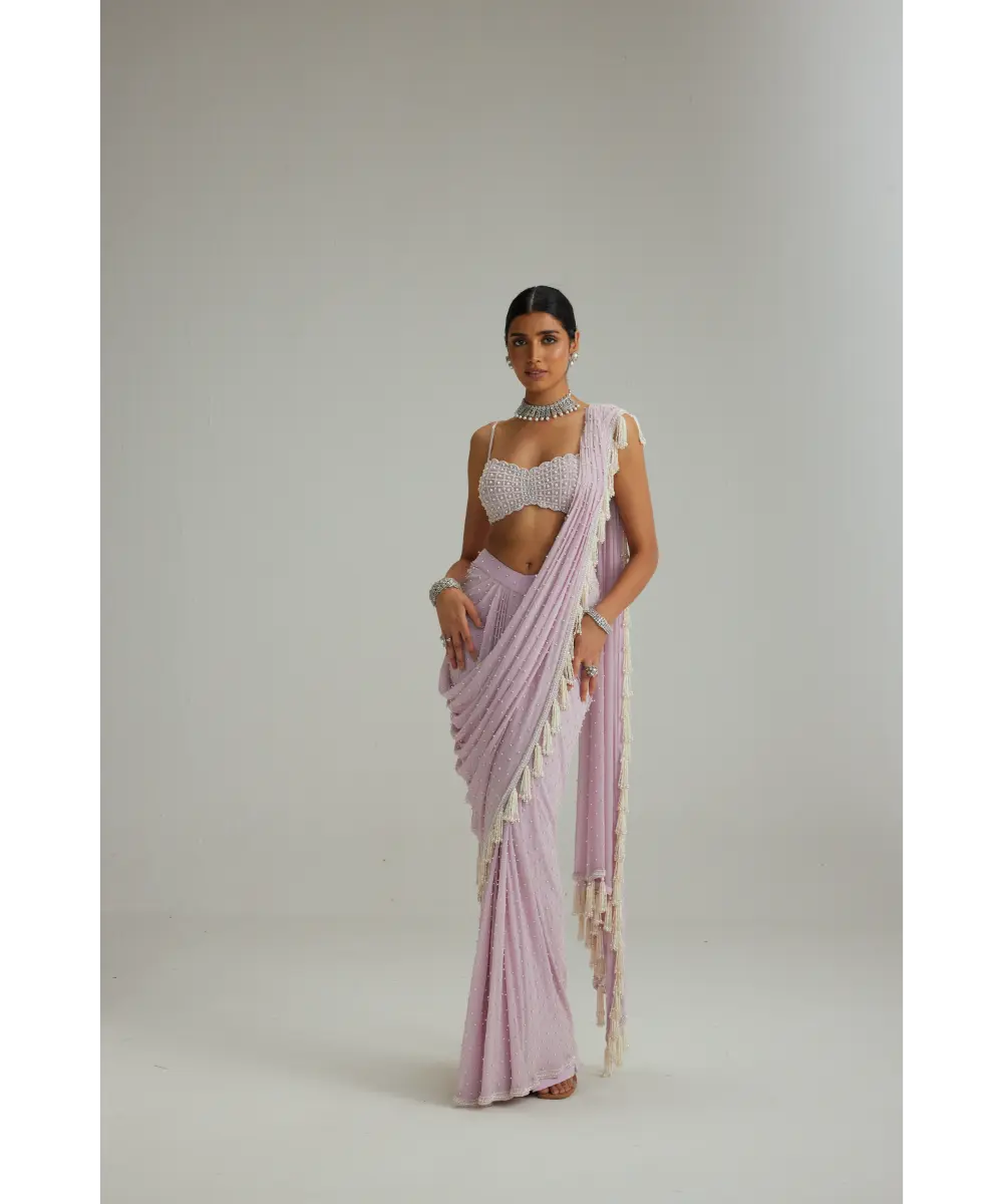 VVANI VATS- Lavender draped saree set